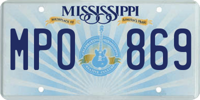 MS license plate MPO869