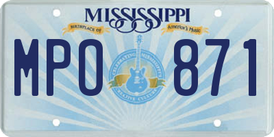 MS license plate MPO871