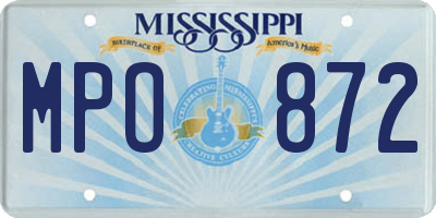 MS license plate MPO872
