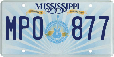 MS license plate MPO877