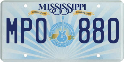 MS license plate MPO880