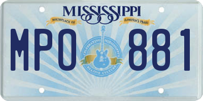 MS license plate MPO881