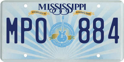 MS license plate MPO884