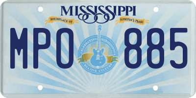 MS license plate MPO885