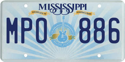 MS license plate MPO886