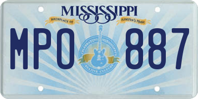 MS license plate MPO887