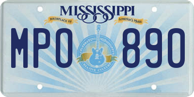 MS license plate MPO890