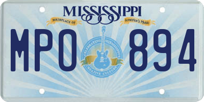MS license plate MPO894