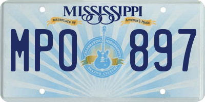 MS license plate MPO897