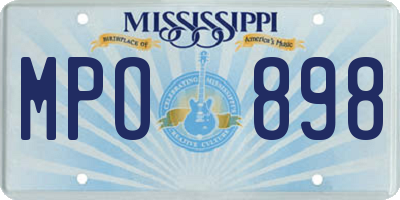 MS license plate MPO898
