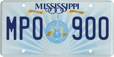 MS license plate MPO900