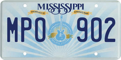 MS license plate MPO902