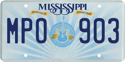 MS license plate MPO903