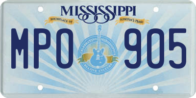 MS license plate MPO905