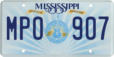 MS license plate MPO907