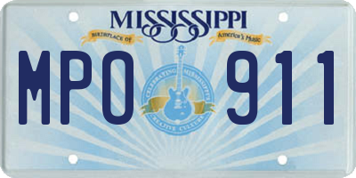 MS license plate MPO911