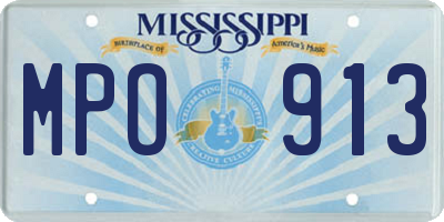 MS license plate MPO913