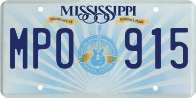 MS license plate MPO915