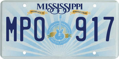 MS license plate MPO917
