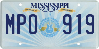 MS license plate MPO919