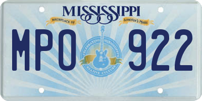 MS license plate MPO922