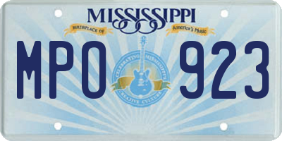 MS license plate MPO923