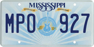 MS license plate MPO927