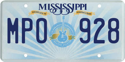 MS license plate MPO928