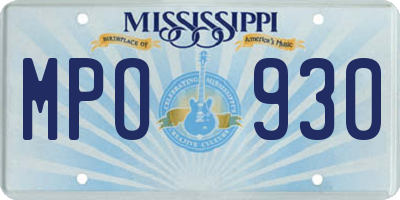 MS license plate MPO930