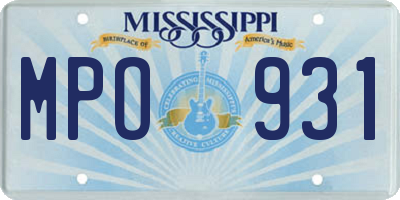 MS license plate MPO931
