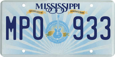 MS license plate MPO933