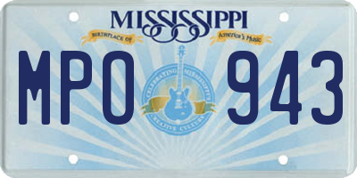 MS license plate MPO943