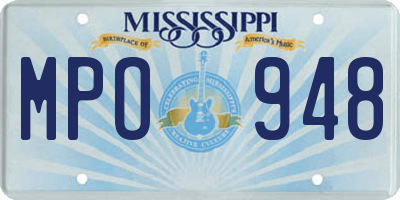 MS license plate MPO948