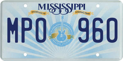 MS license plate MPO960