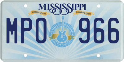 MS license plate MPO966