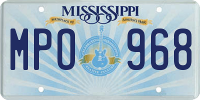 MS license plate MPO968