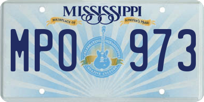 MS license plate MPO973
