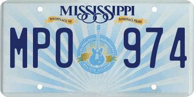 MS license plate MPO974
