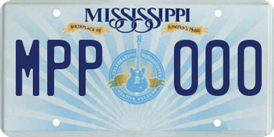 MS license plate MPP000