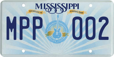 MS license plate MPP002