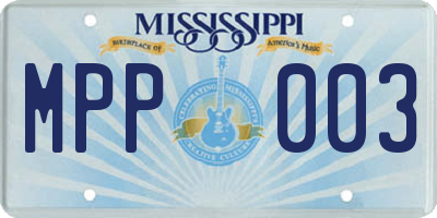 MS license plate MPP003
