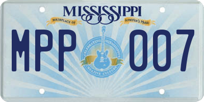 MS license plate MPP007