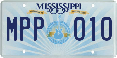 MS license plate MPP010