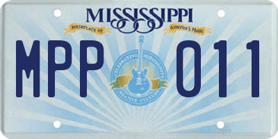 MS license plate MPP011