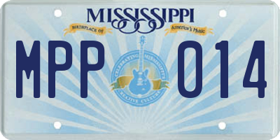 MS license plate MPP014