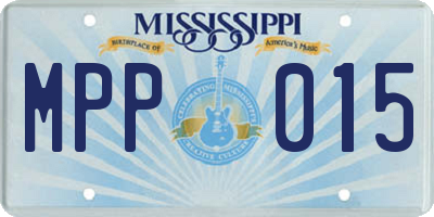 MS license plate MPP015