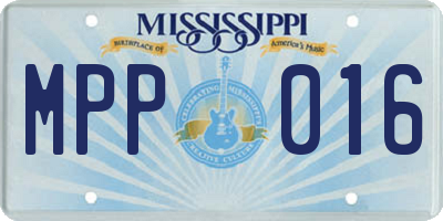 MS license plate MPP016