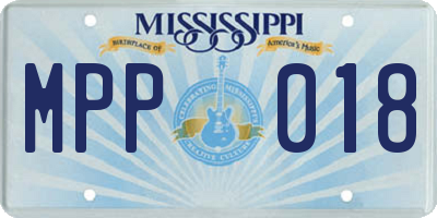 MS license plate MPP018