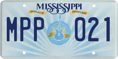 MS license plate MPP021