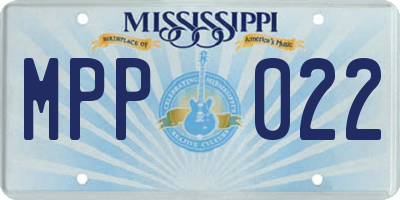 MS license plate MPP022